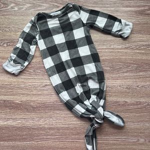 Angel Dear Newborn Buffalo Check knotted gown